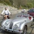 A classic Jaguar XK on the Hoe is admired by all