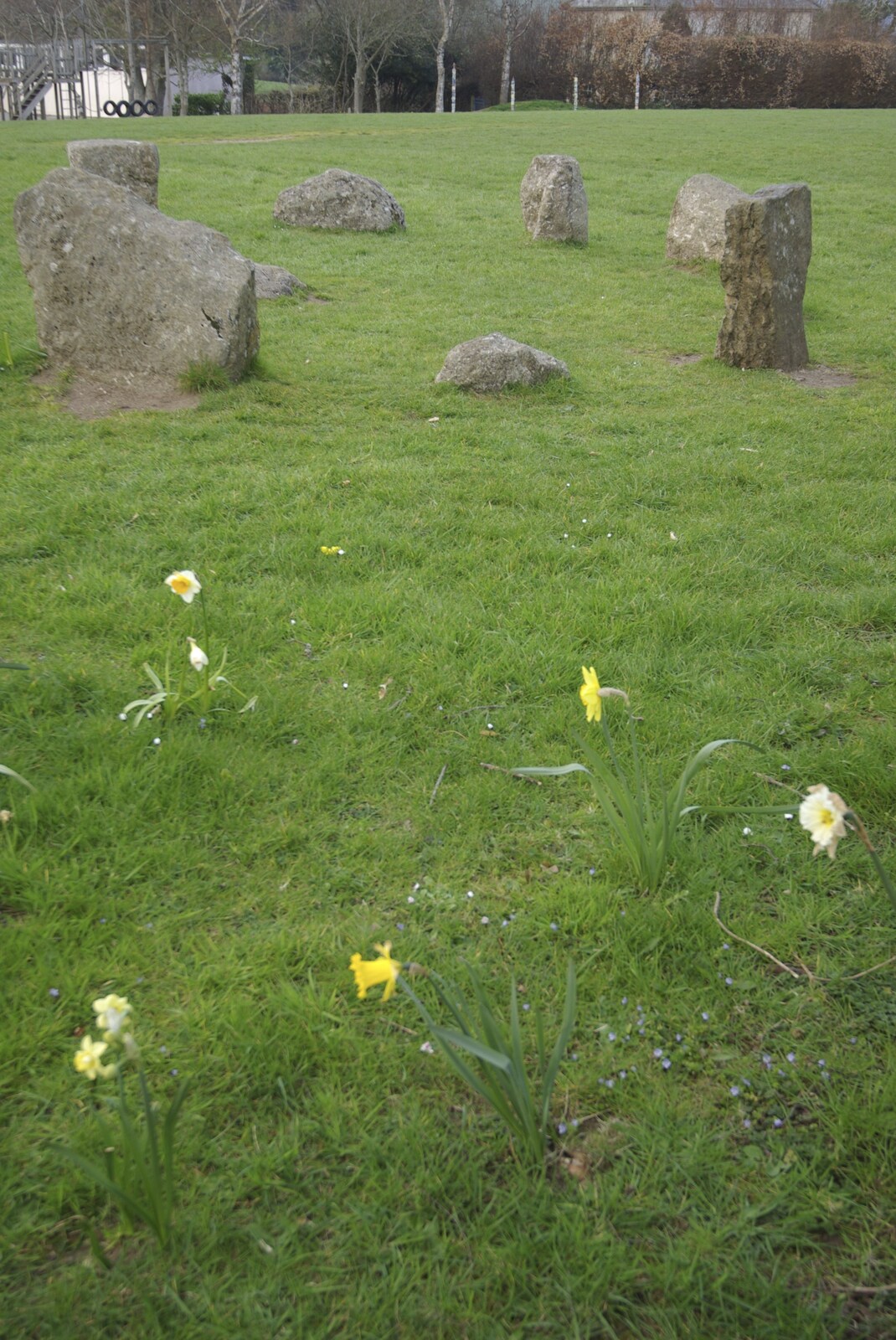 A mini stone circle from A Walk up Sheepstor and Visiting Sis and Matt, Dartmoor and Chagford, Devon - 9th April 2007