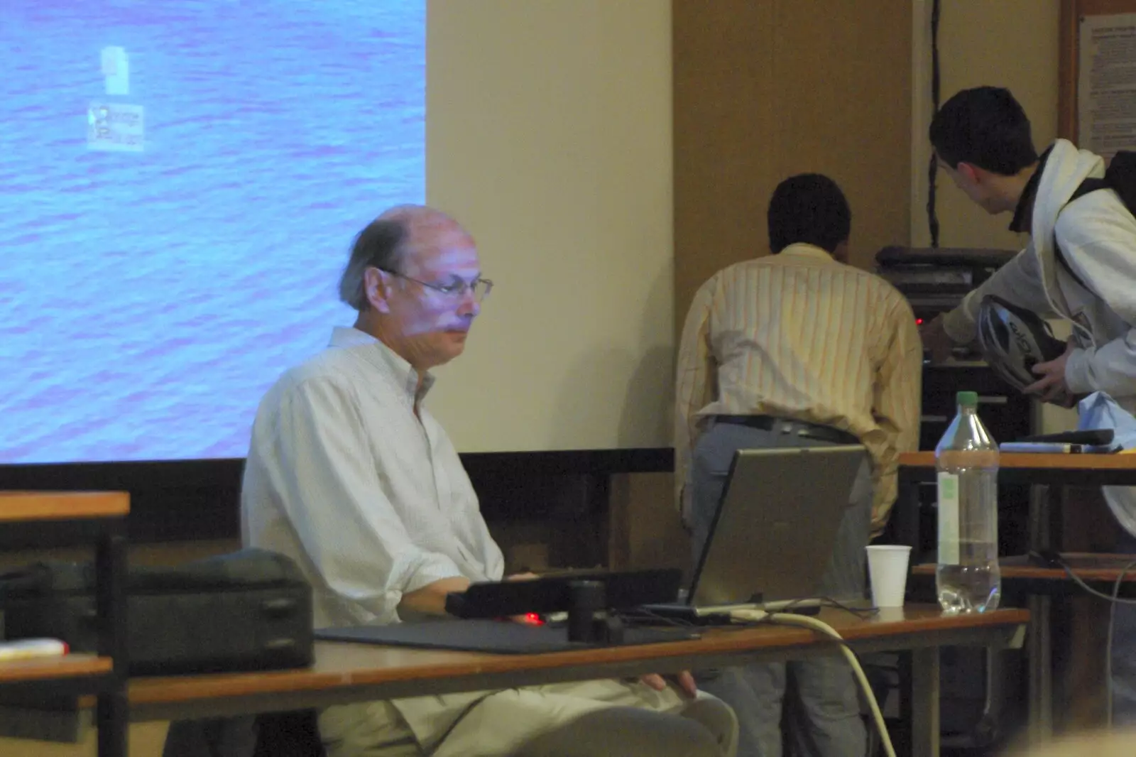 Bjarne Stroustrup waits to present, from Science Park Demolition, Bjarne Stroustrup, and Taptu/Qualcomm Miscellany, Cambridge - 29th April 2007