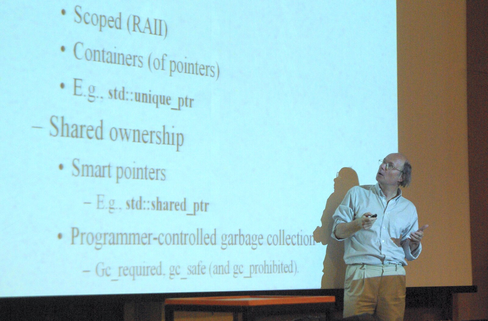 Bjarne and a screen-full of new C++ features from Science Park Demolition, Bjarne Stroustrup, and Taptu/Qualcomm Miscellany, Cambridge - 29th April 2007
