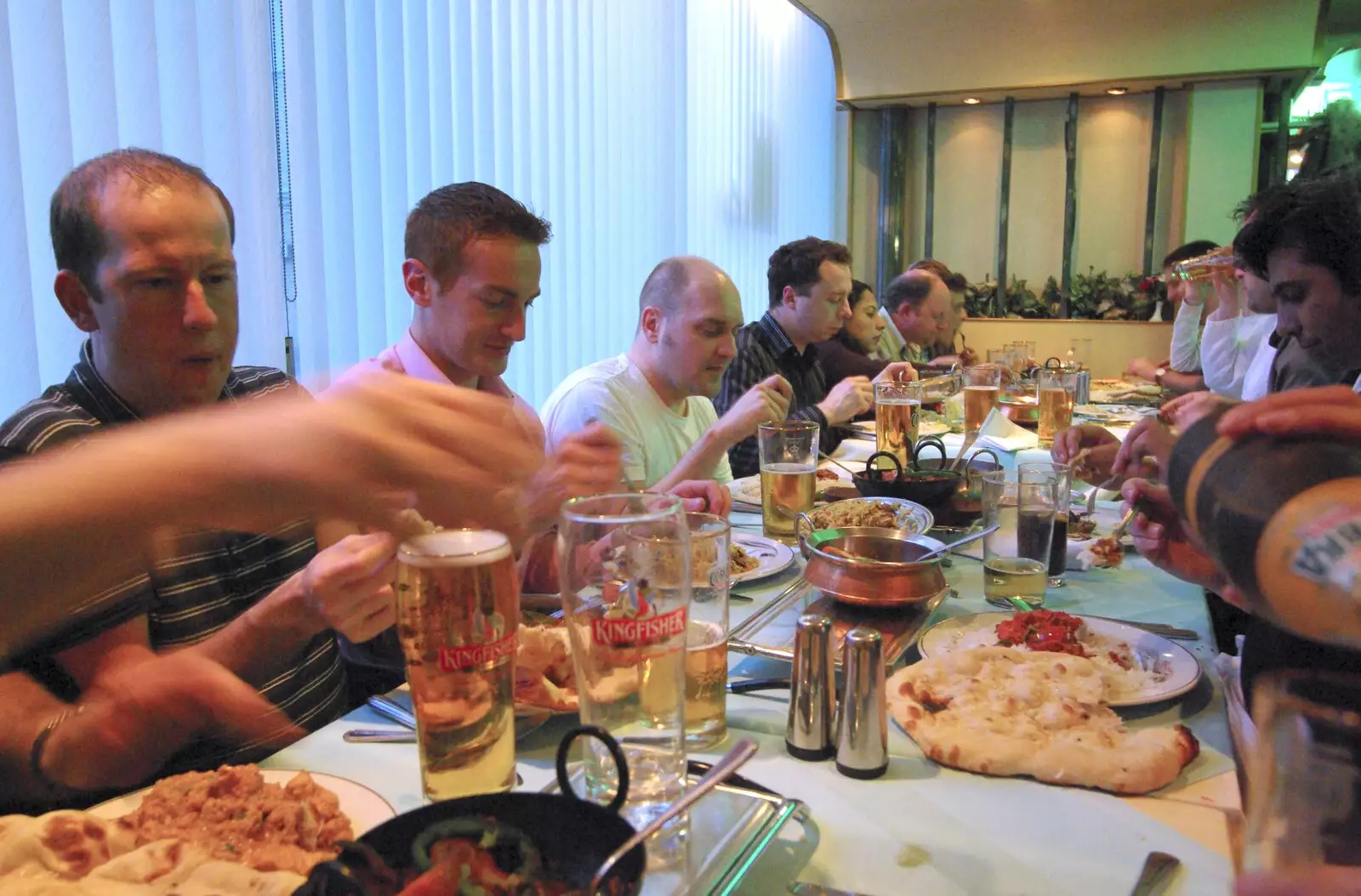 A table full of food, from Science Park Demolition, Bjarne Stroustrup, and Taptu/Qualcomm Miscellany, Cambridge - 29th April 2007