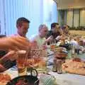 A table full of food, Science Park Demolition, Bjarne Stroustrup, and Taptu/Qualcomm Miscellany, Cambridge - 29th April 2007