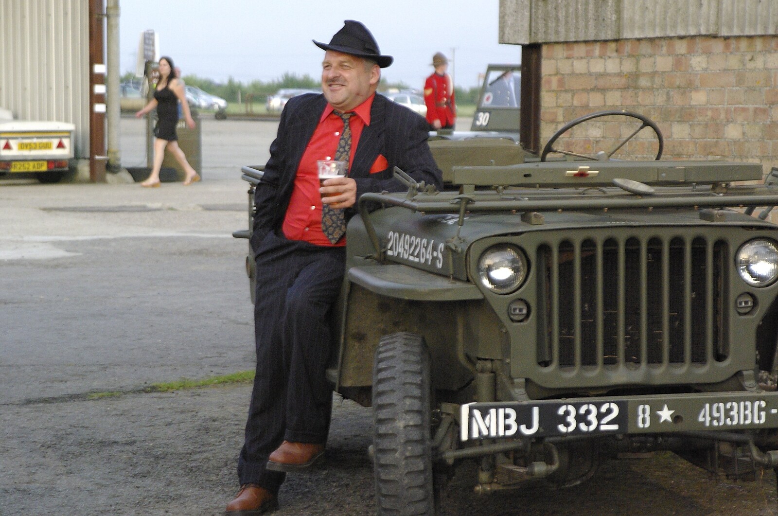 A 1940s Airfield Hangar Dance, Debach, Suffolk - 9th June 2007: A spiv surveys the scene, looking out for potential scams to perpetrate