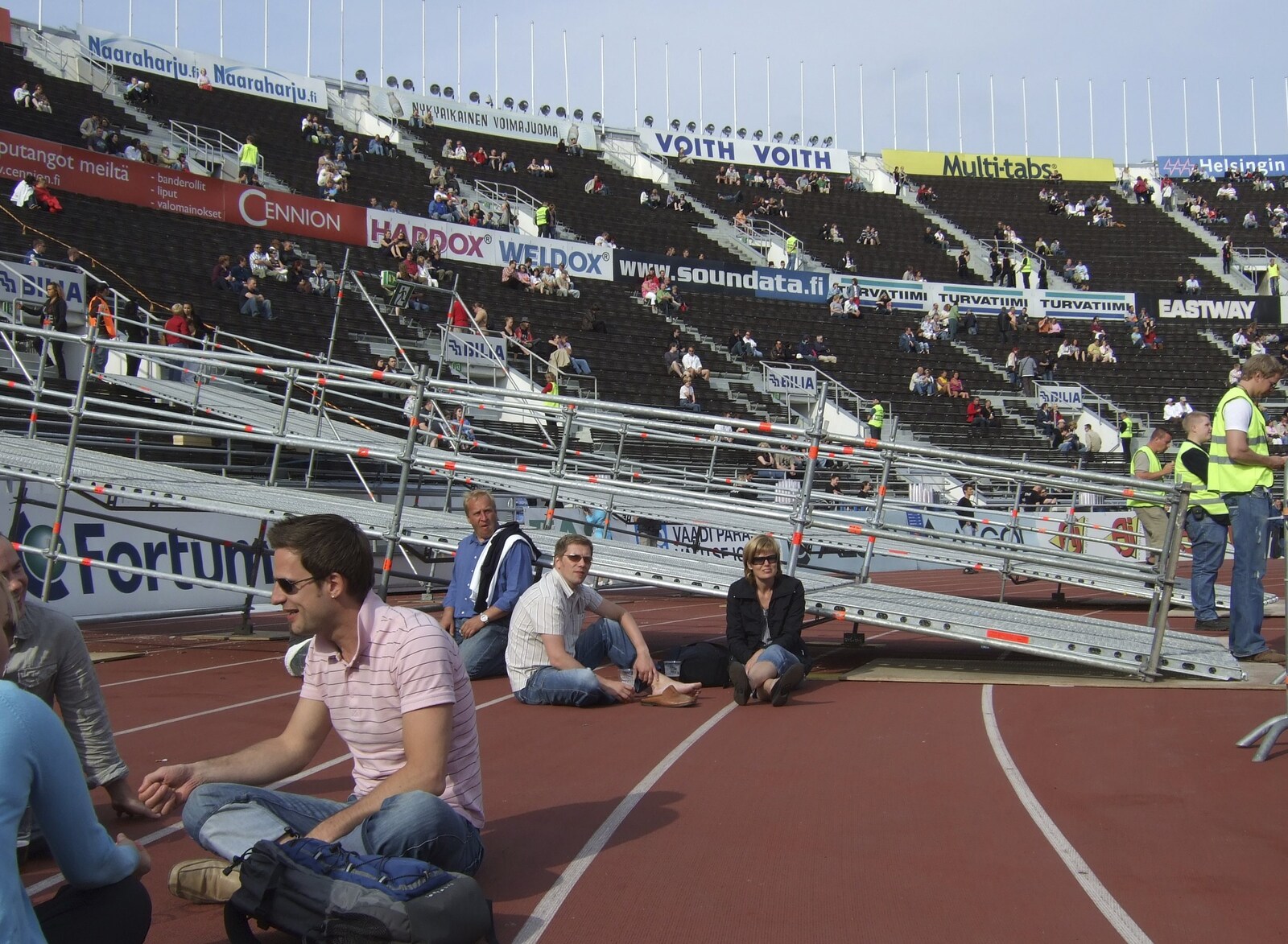 Genesis in Concert, and Suomenlinna, Helsinki, Finland - 11th June 2007: Sitting on the athletics track