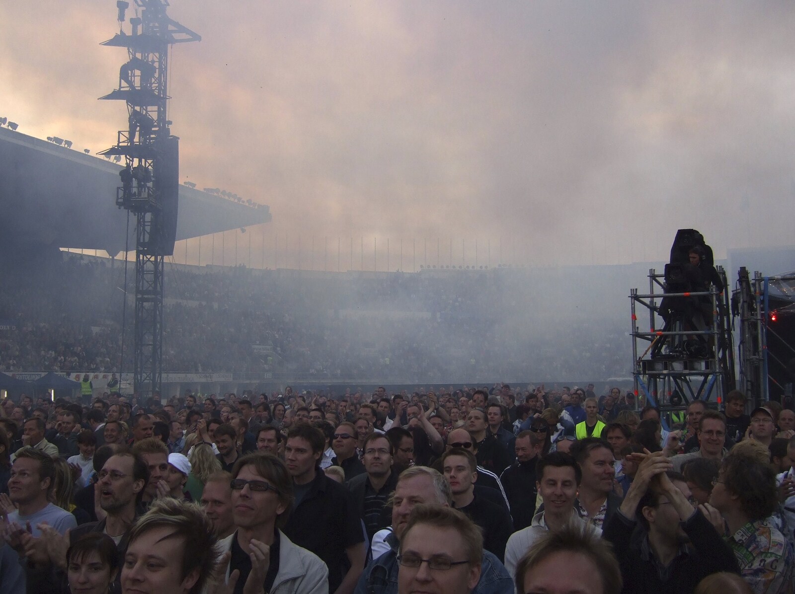 Genesis in Concert, and Suomenlinna, Helsinki, Finland - 11th June 2007: Smoke fills the stadium