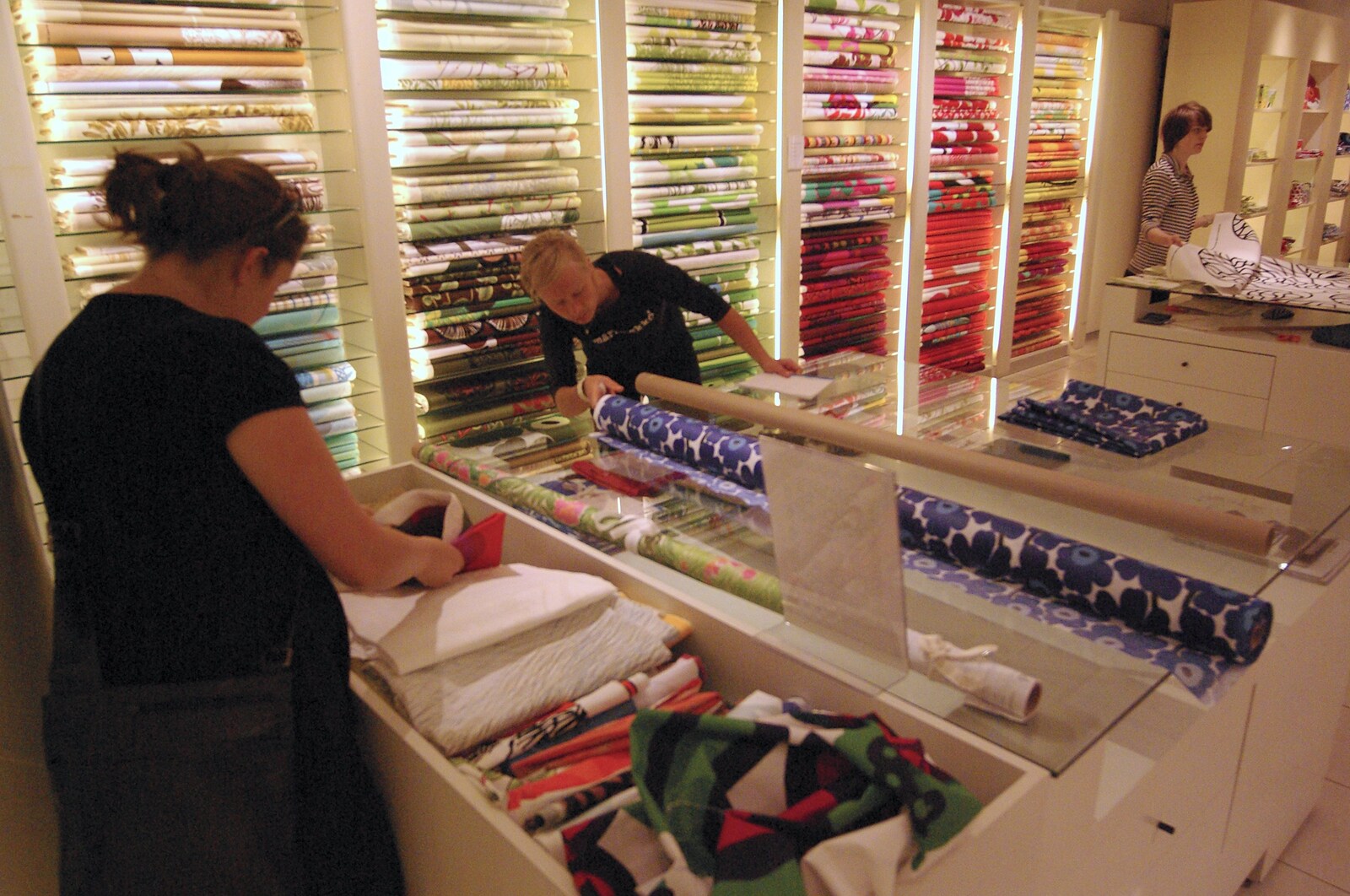 Genesis in Concert, and Suomenlinna, Helsinki, Finland - 11th June 2007: Isobel looks at fabric in the Marimekko shop