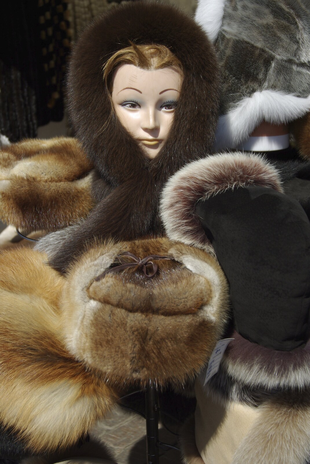 Genesis in Concert, and Suomenlinna, Helsinki, Finland - 11th June 2007: Fur hats for sale