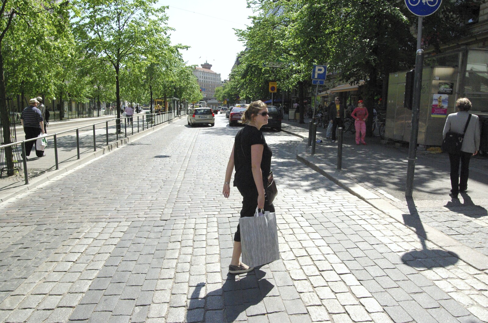 Genesis in Concert, and Suomenlinna, Helsinki, Finland - 11th June 2007: Isobel crosses the cobbled street
