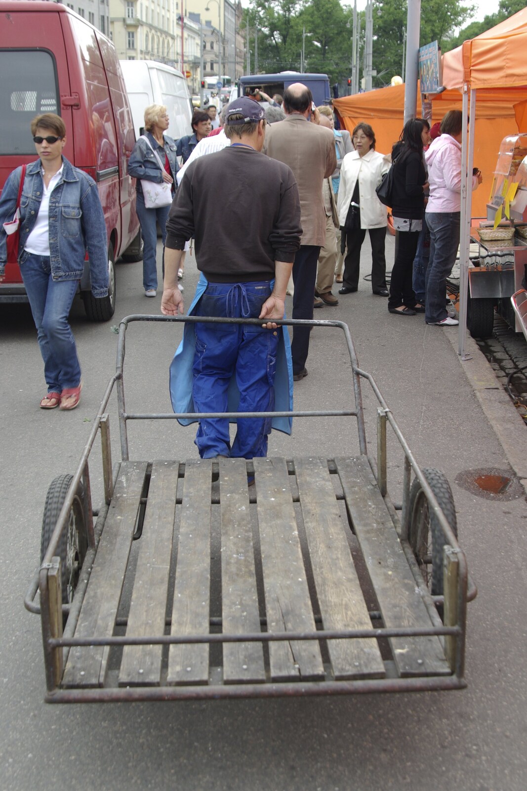 Genesis in Concert, and Suomenlinna, Helsinki, Finland - 11th June 2007: A trailer is hauled around the market