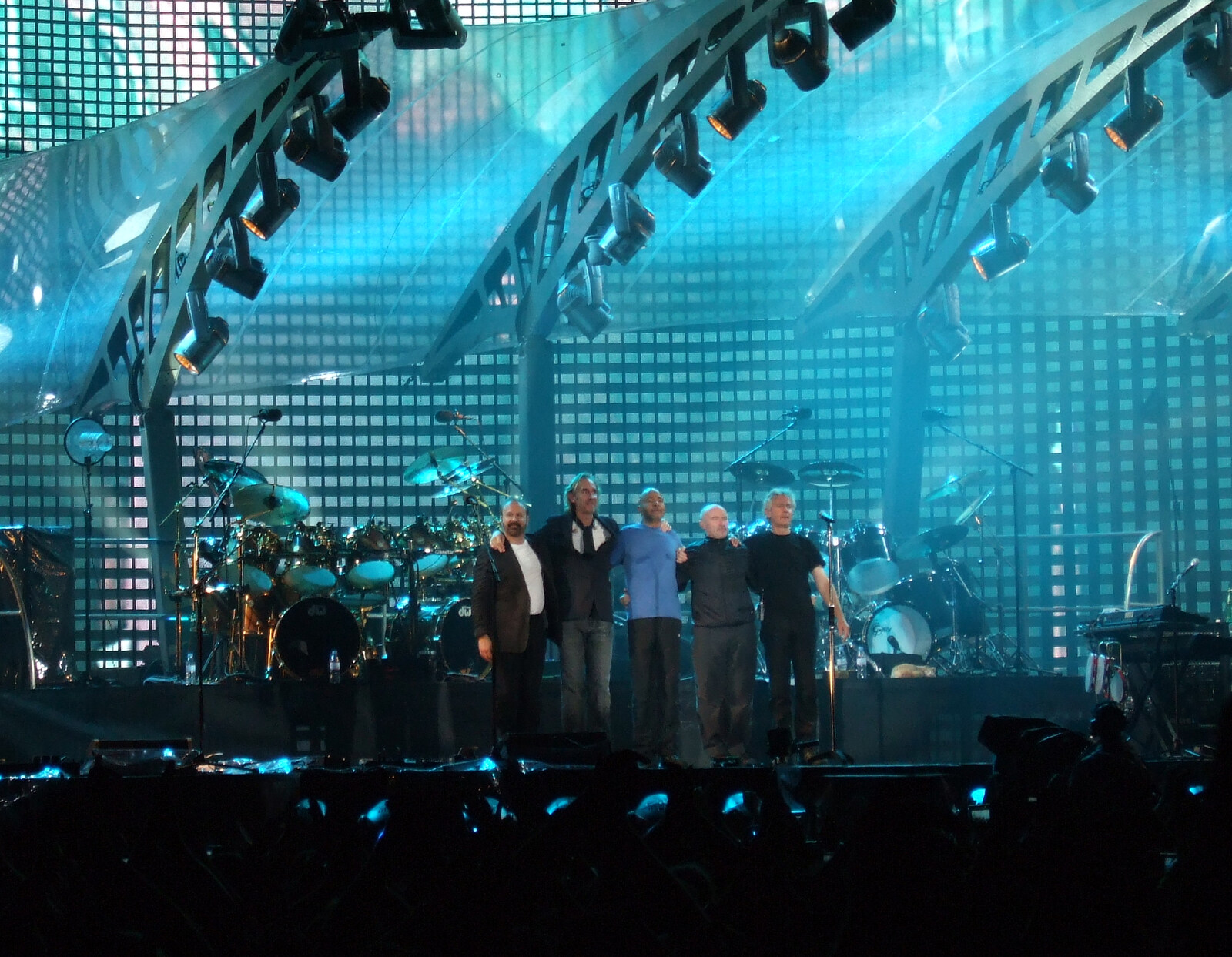 Genesis Live at Parc Des Princes, Paris, France - 30th June 2007: The band bow for the applause of 45,000 fans