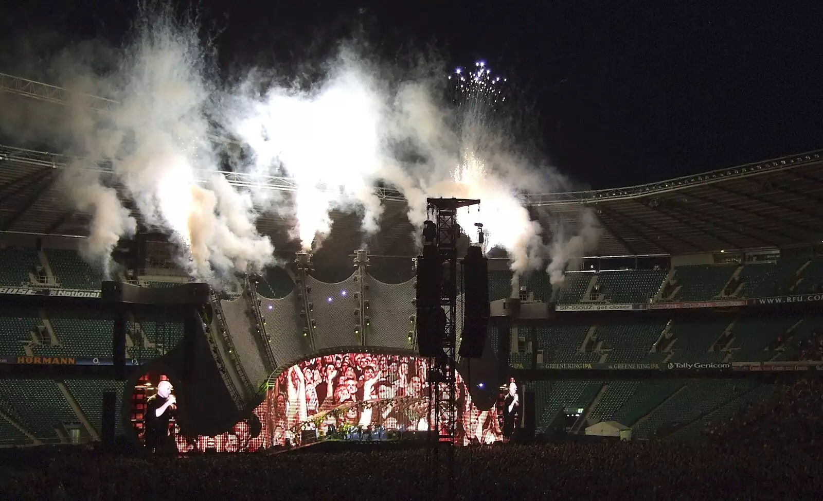 Pyrotechnics at the end of the main set, from Genesis Live at Twickenham, and Music on Parker's Piece, London and Cambridge - 8th July 2007