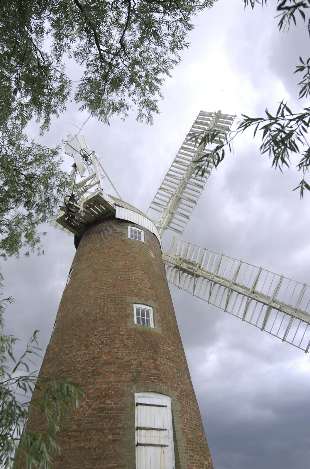 Billingford windmill surrounded by trees from Meeting Lucy, and The BBs play Weybread, Cambridge and Norfolk - 21st July 2007