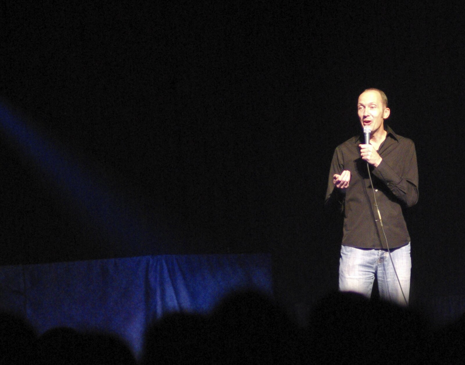 The first comedian is on stage from The Cambridge Comedy Festival, and Taptu Gets a Jesus Phone, Jesus Green, Cambridge  - 3rd August 2007