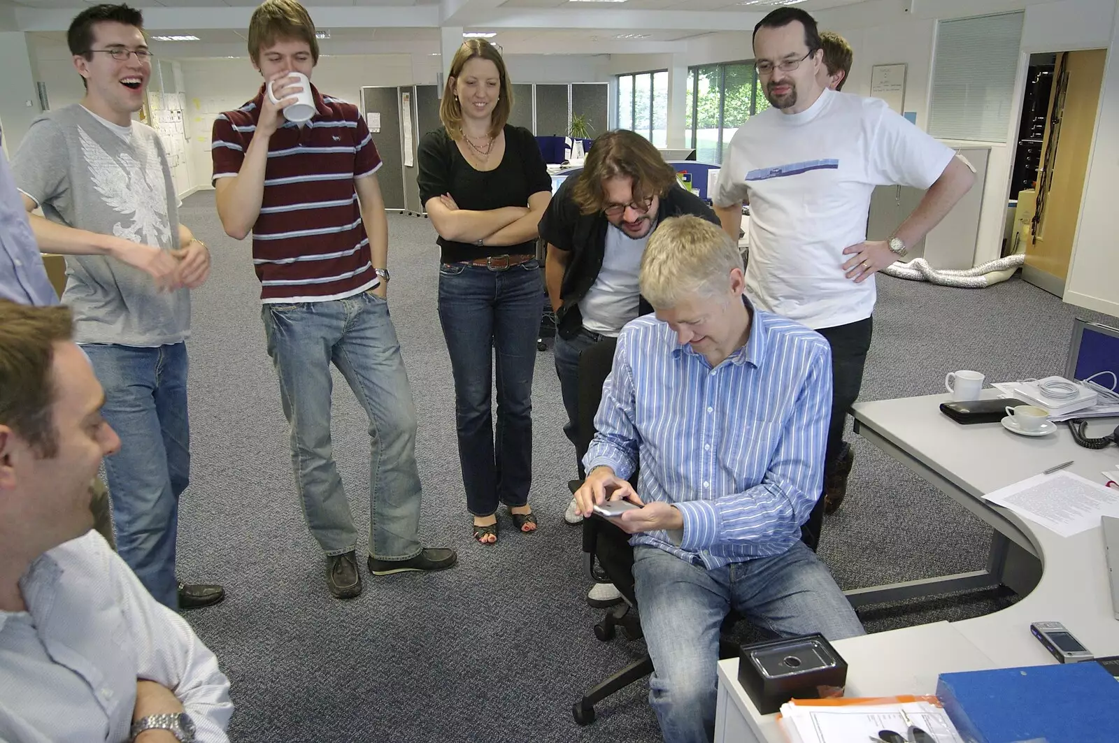 Steve Ives has a play of the new iPhone, from The Cambridge Comedy Festival, and Taptu Gets a Jesus Phone, Jesus Green, Cambridge  - 3rd August 2007