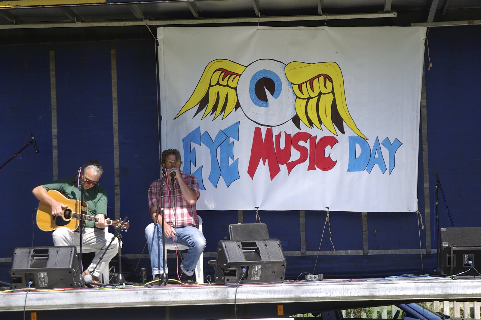 The Opening of Eye Skateboard Park, and The BBs at Cotton, Suffolk - 5th August 2007: Slightly bizzare 'Eye Music Day' logo