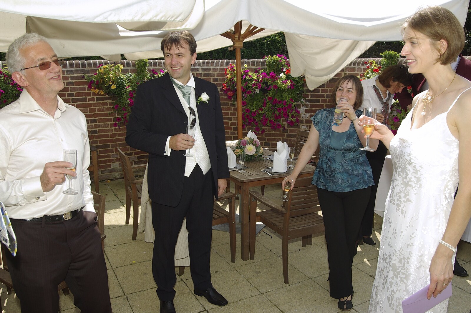 Liviu and Christina's Wedding Day, Babraham, Cambridge - 11th August 2007: A toast occurs
