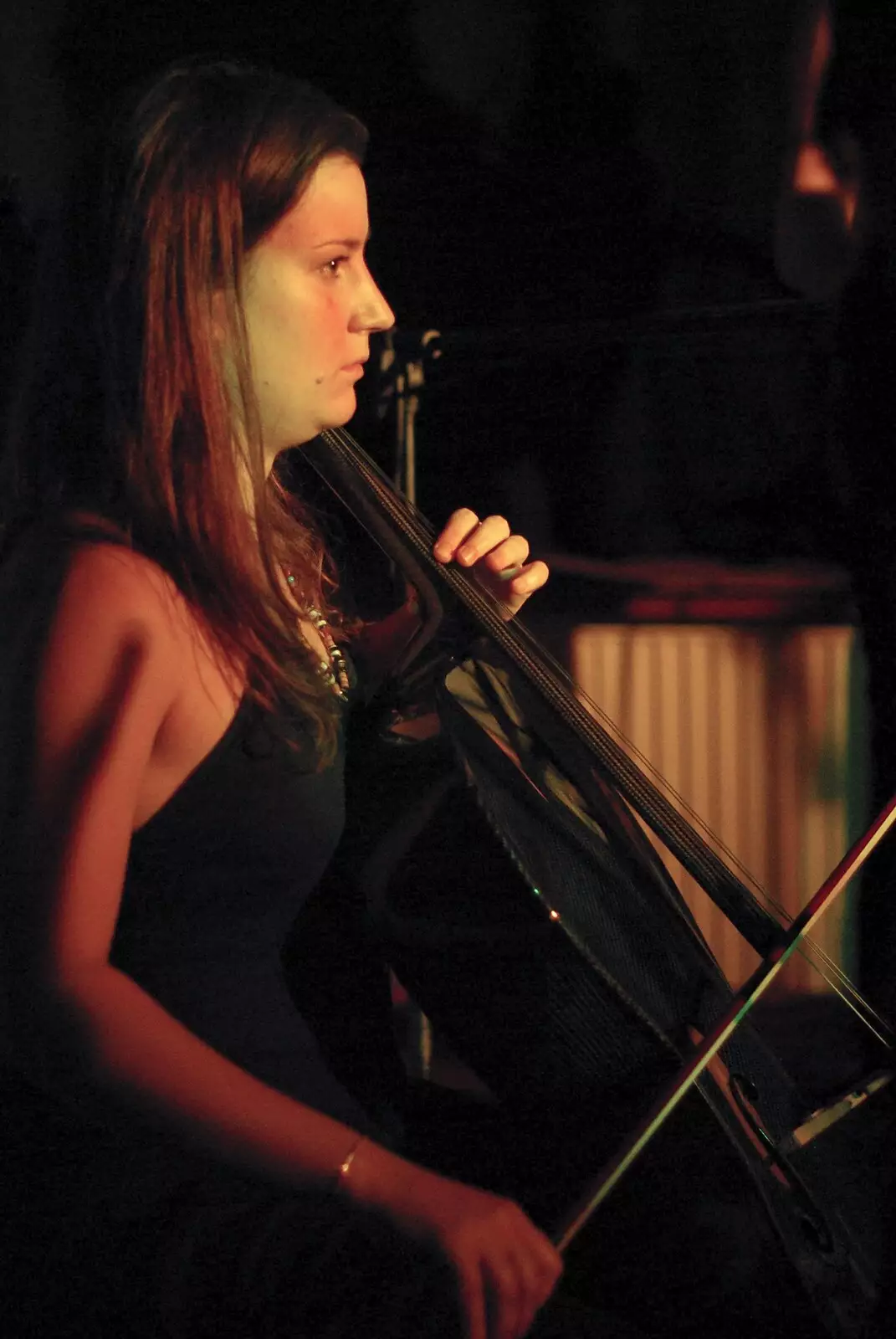 Cello action, from The Shivers Live at the Portland Arms, Cambridge - 26th August 2007