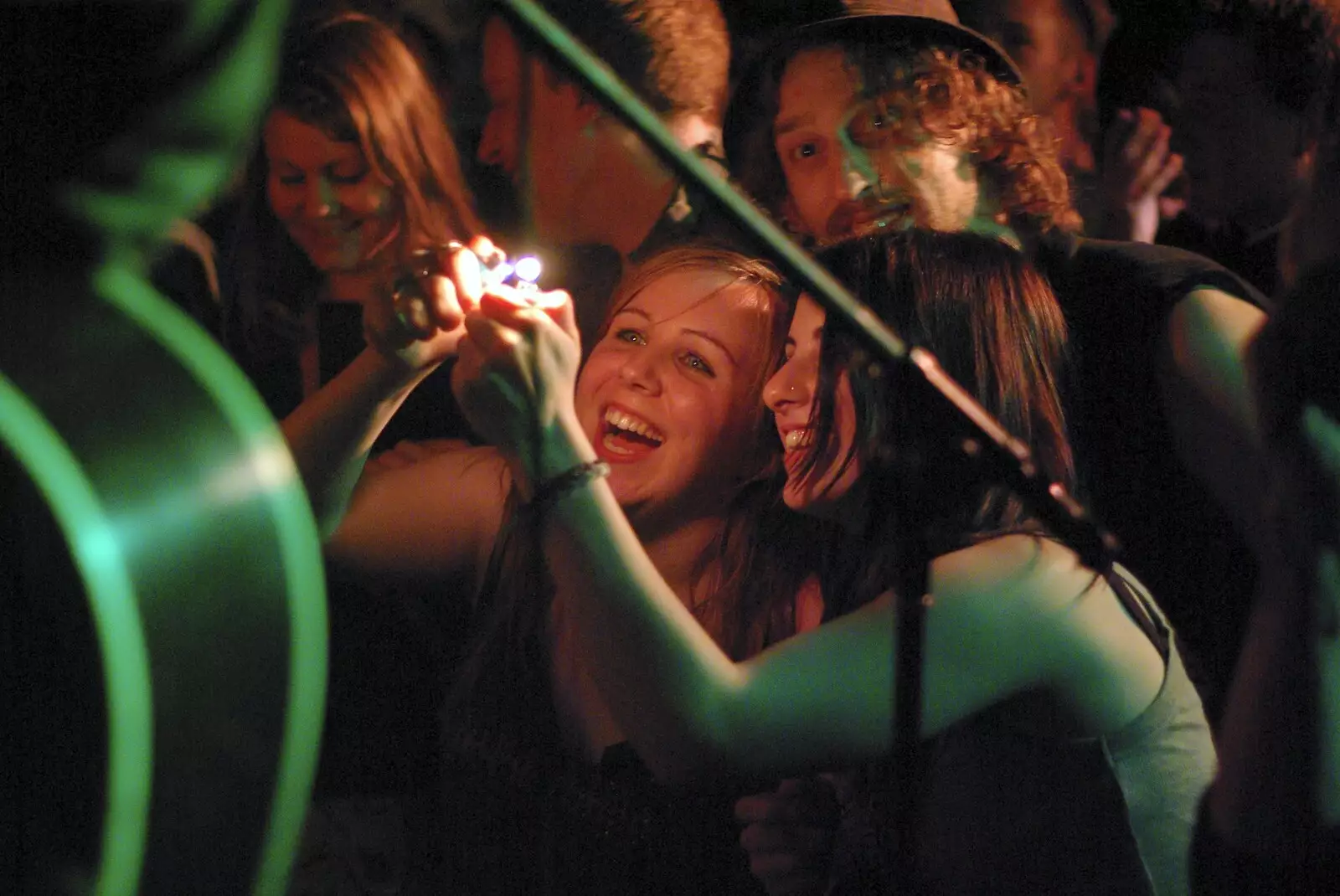 Girls in the audience get emotional with lighters, from The Shivers Live at the Portland Arms, Cambridge - 26th August 2007