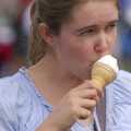 Isobel slurps an ice-cream