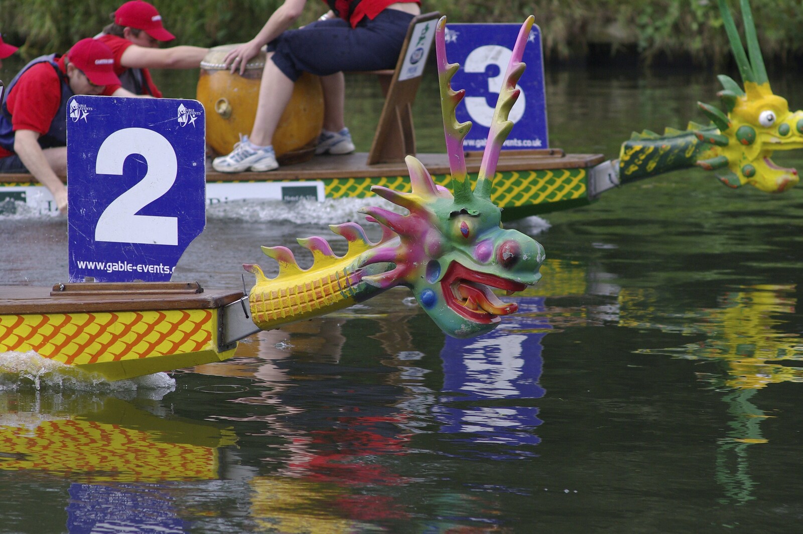 Qualcomm's Dragon-Boat Racing, Fen Ditton, Cambridge - 8th September 2007: Two dragons, neck-and-neck