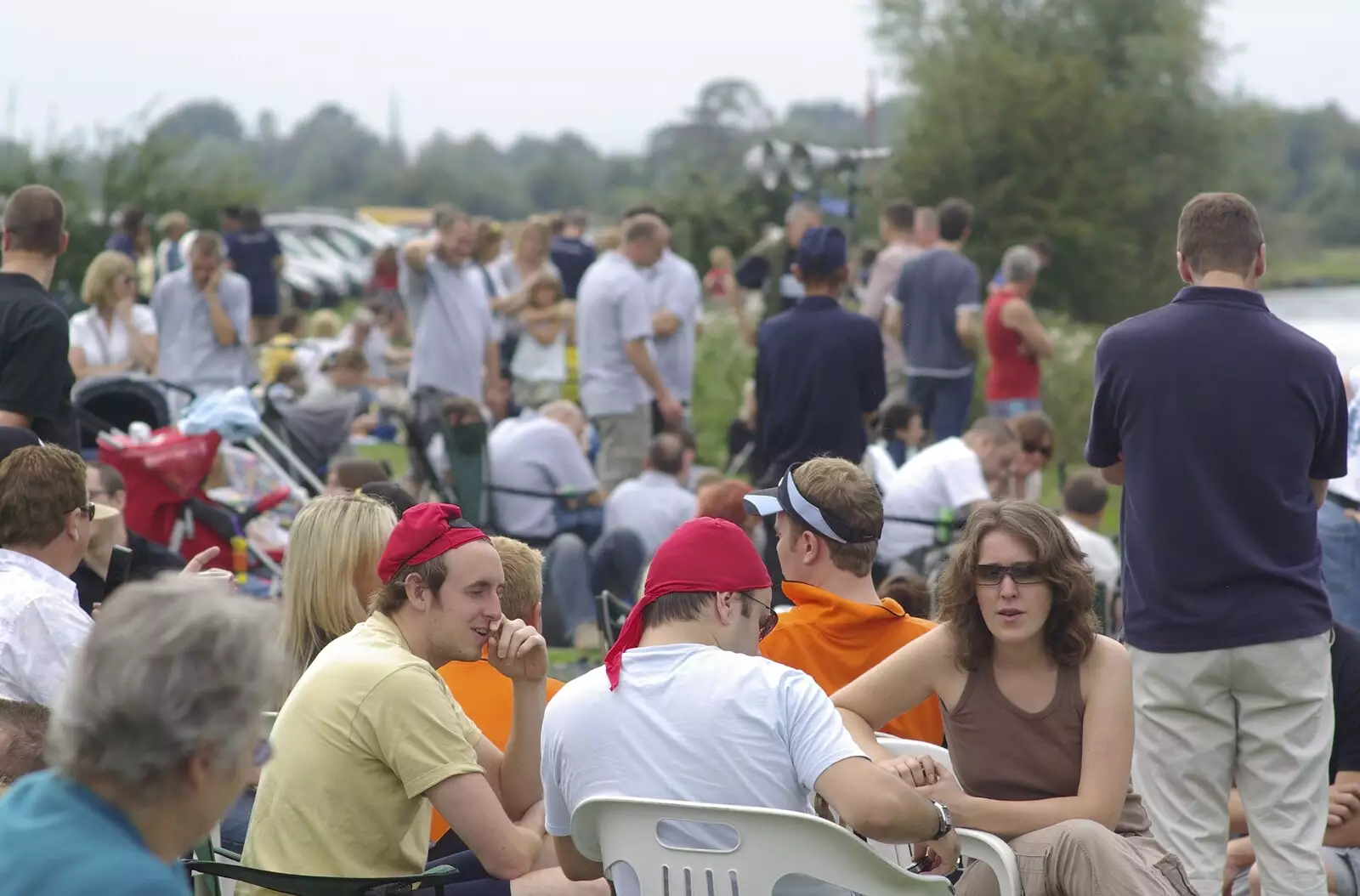 The crowds wait for the next race, from Qualcomm's Dragon-Boat Racing, Fen Ditton, Cambridge - 8th September 2007