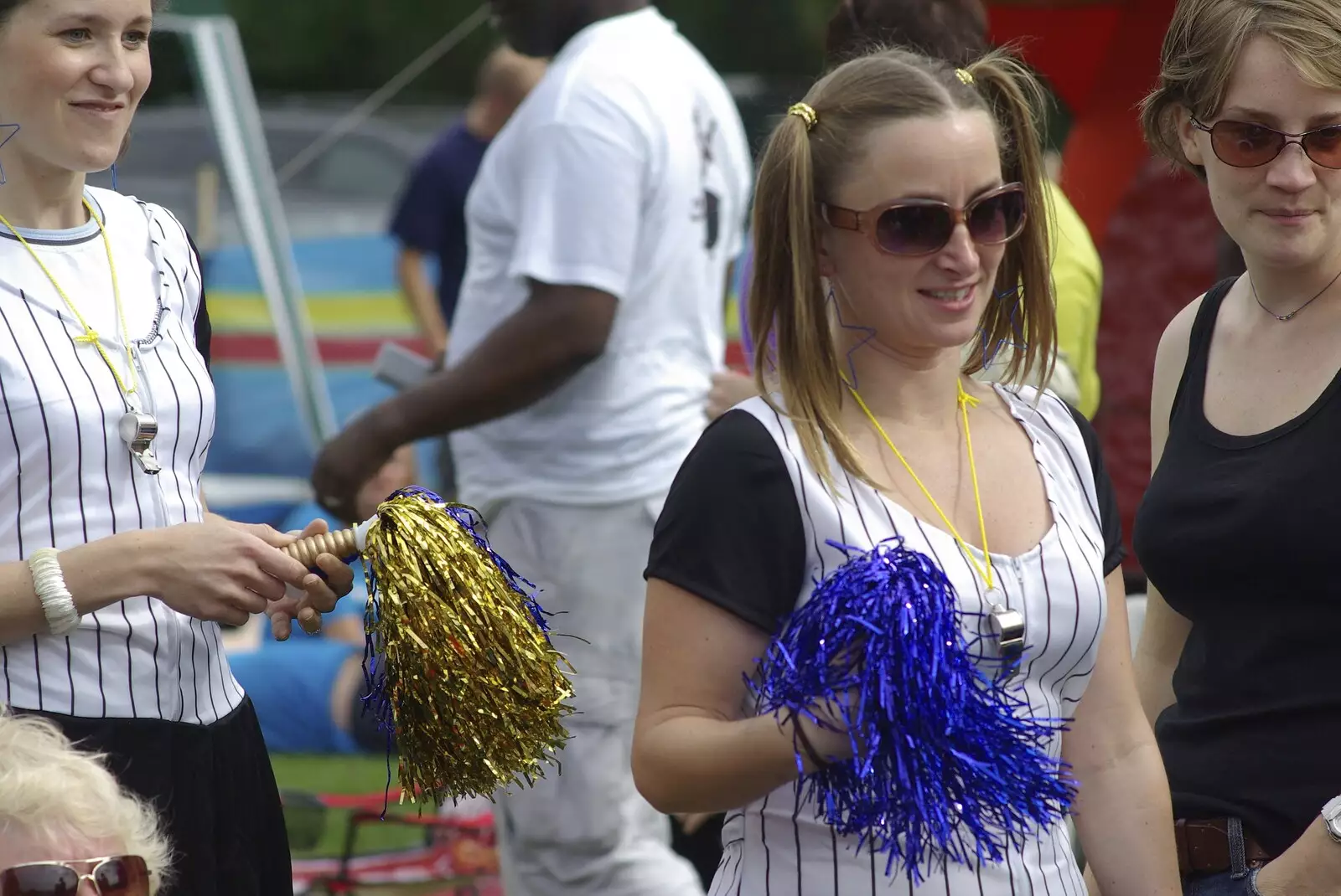 Cheerleaders with pom-poms, from Qualcomm's Dragon-Boat Racing, Fen Ditton, Cambridge - 8th September 2007