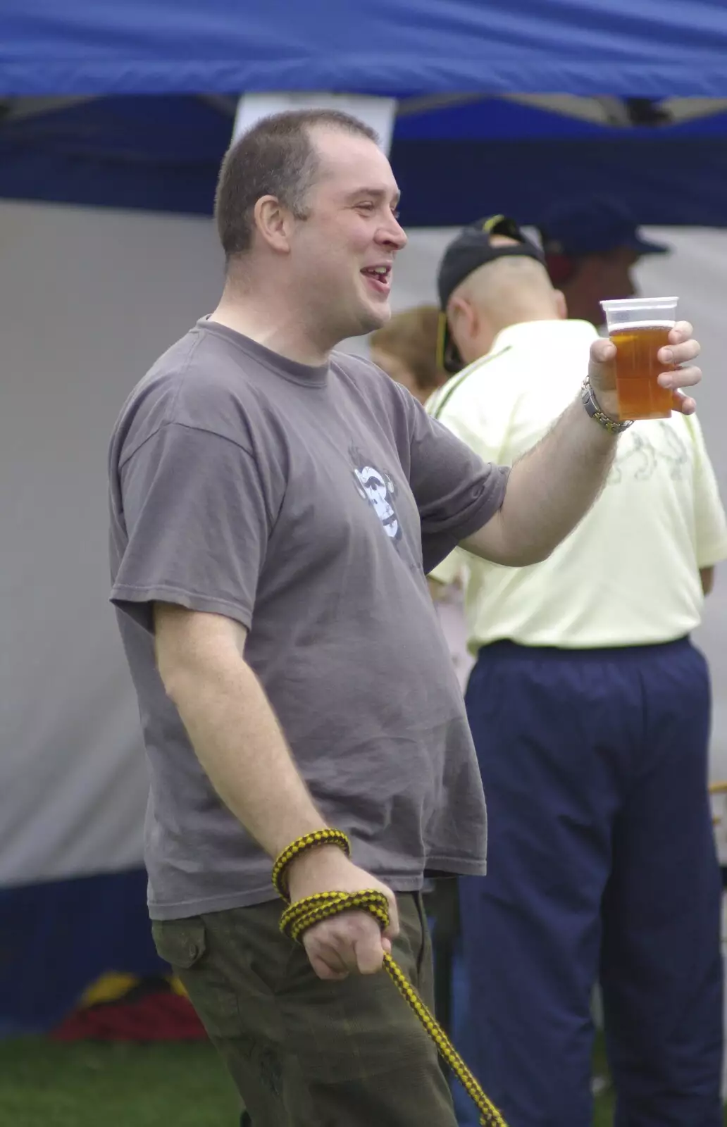 Rob makes a toast, from Qualcomm's Dragon-Boat Racing, Fen Ditton, Cambridge - 8th September 2007