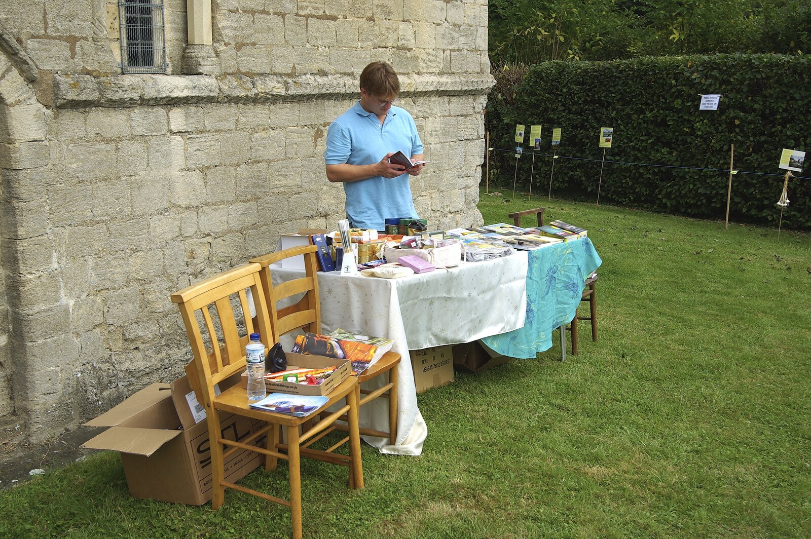 There's a bric-a-brac stall outside from Stourbridge Fair at the Leper Chapel, Cambridge - 8th September 2007