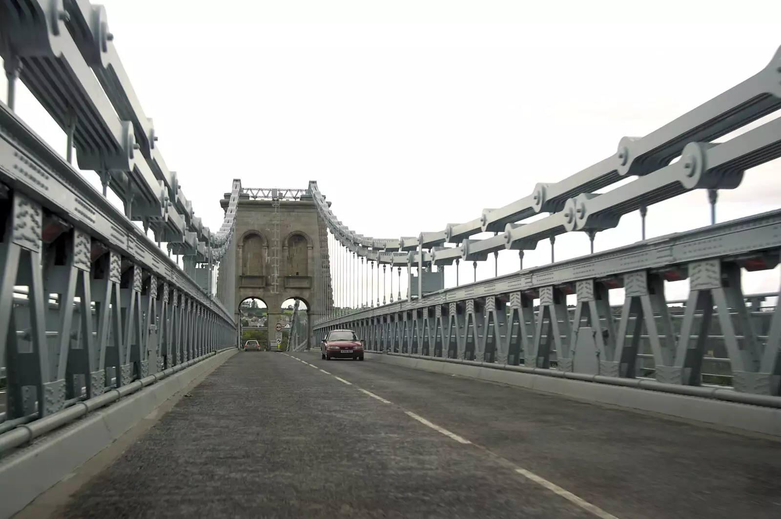 Thomas Telford's Menai suspension bridge, from A Road Trip to Ireland Via Sandbach and Conwy, Cheshire and Wales - 21st September 2007