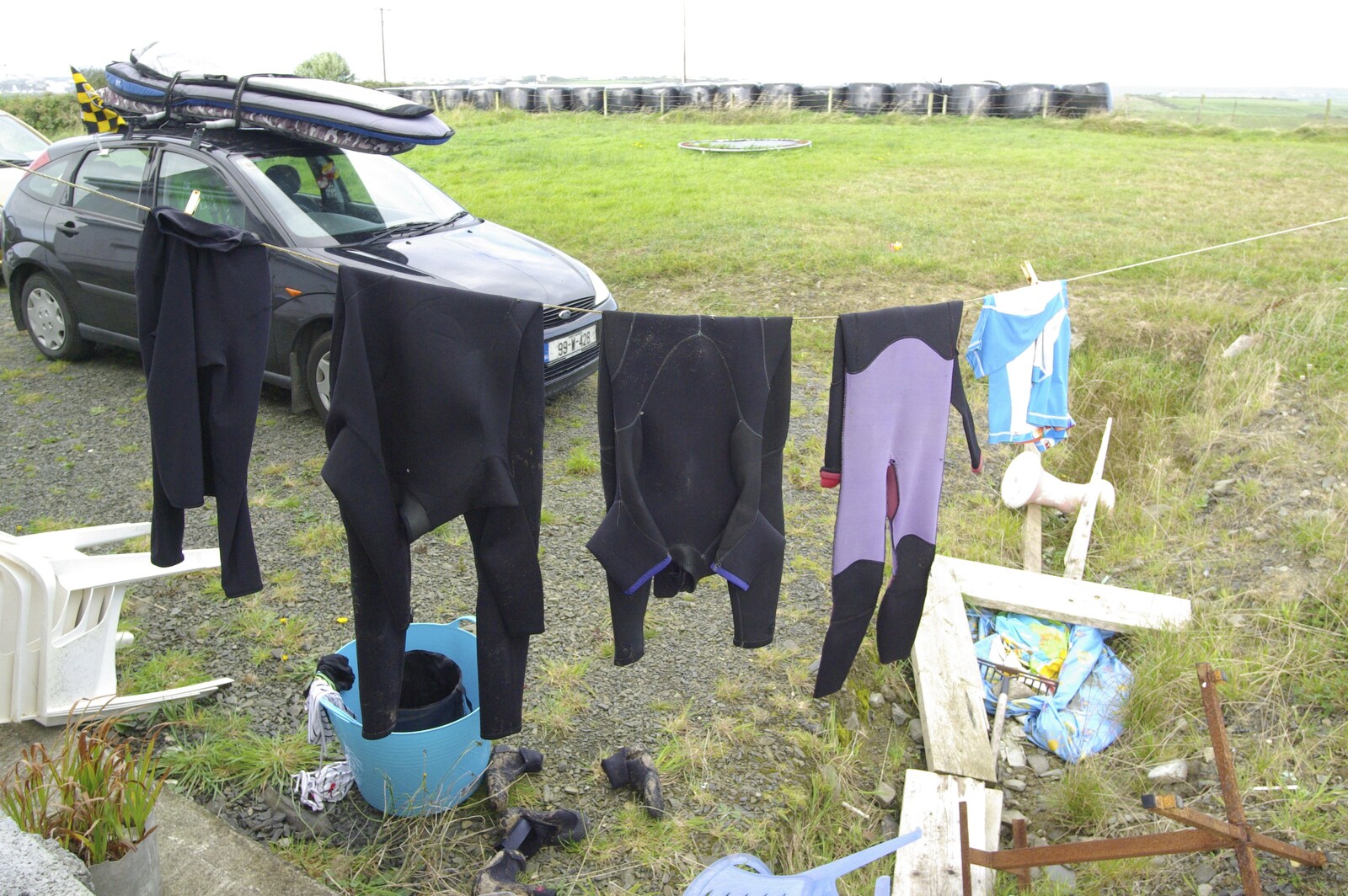 30th Birthday Party in Kilkee, County Clare, Ireland - 22nd September 2007: Wetsuits on the line