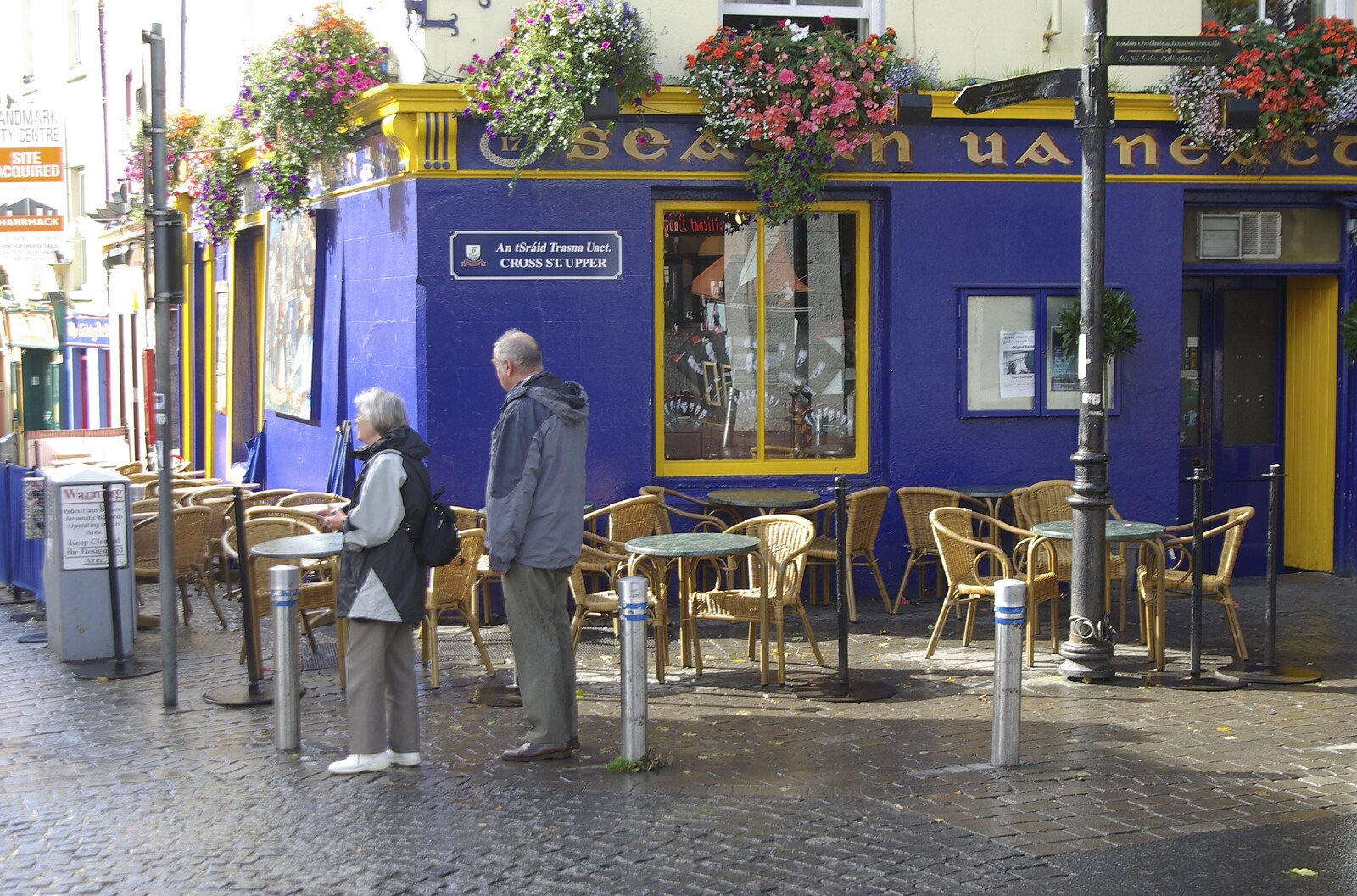 Kilkee to Galway, Connacht, Ireland - 23rd September 2007: Outside a blue and yellow bar on Cross Street