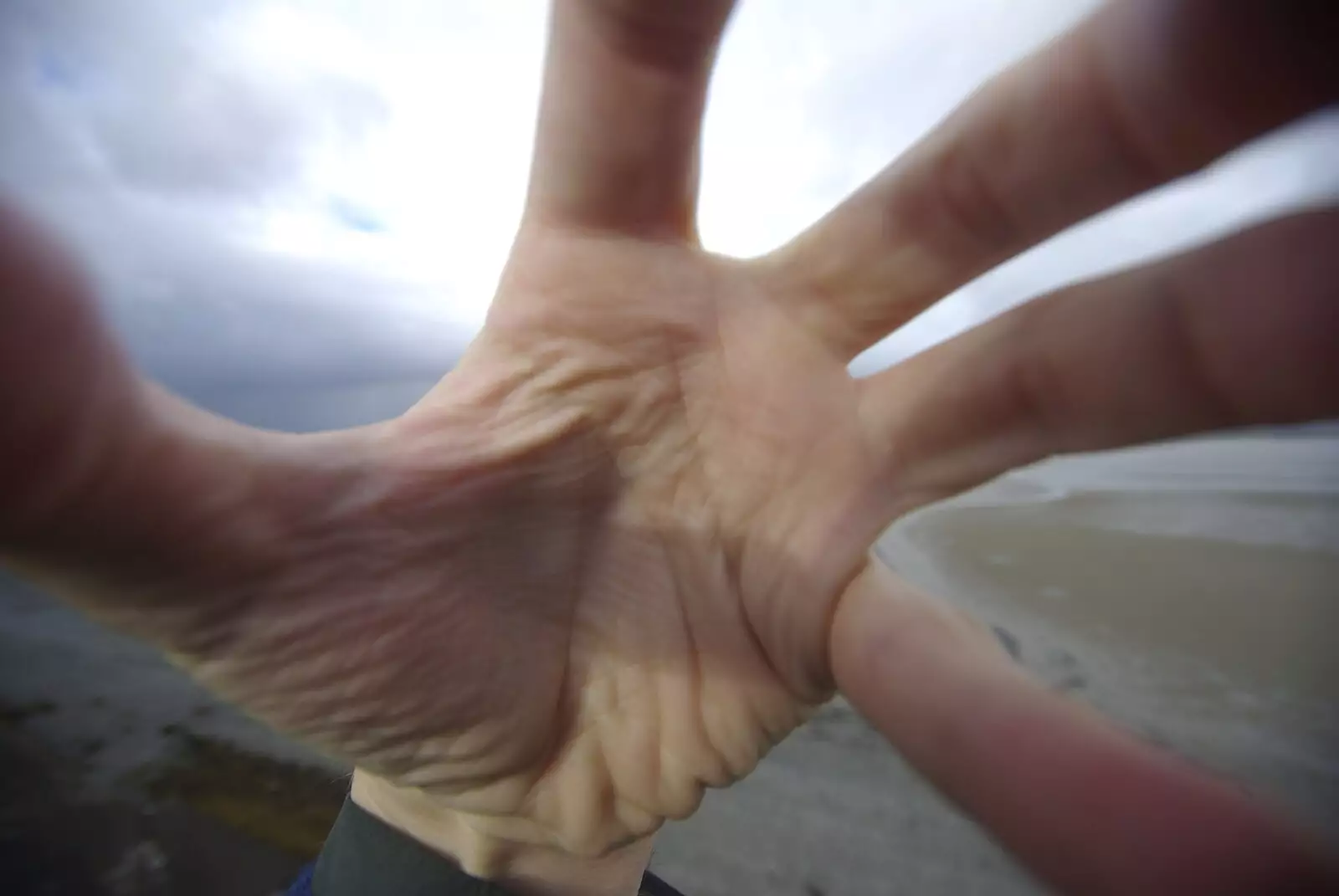 A hand in front of a fish-eye lens, from Blackrock and Dublin, Ireland - 24th September 2007