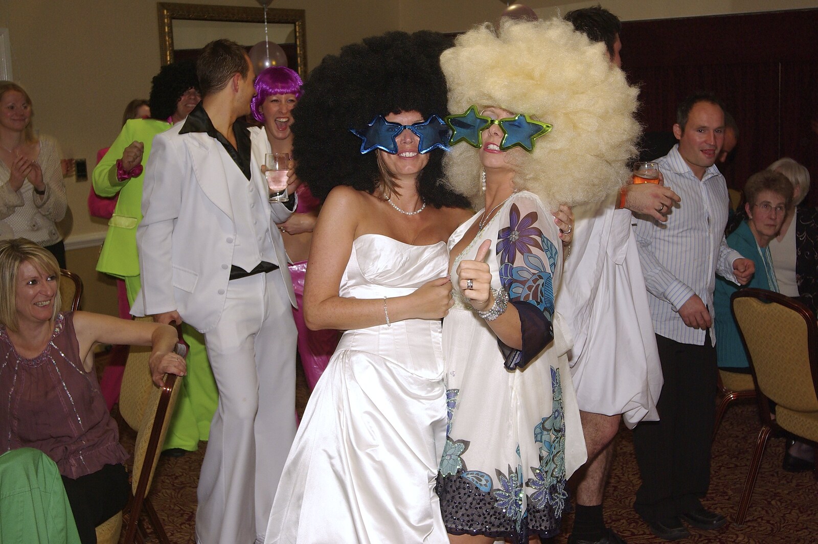 Wigs and funky shades from A BSCC Presentation, and Matt's Wedding Reception, Solihull - 6th October 2007