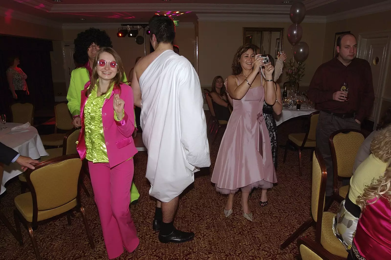 A bright pink jump suit, from A BSCC Presentation, and Matt's Wedding Reception, Solihull - 6th October 2007