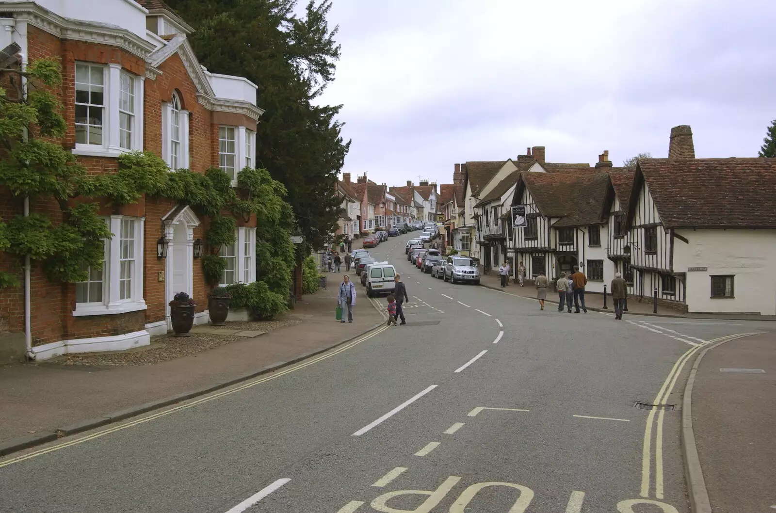 The main street through Lavenham, from A Road Trip in an MX-5, and Athlete at the UEA, Lavenham and Norwich - 14th October 2007