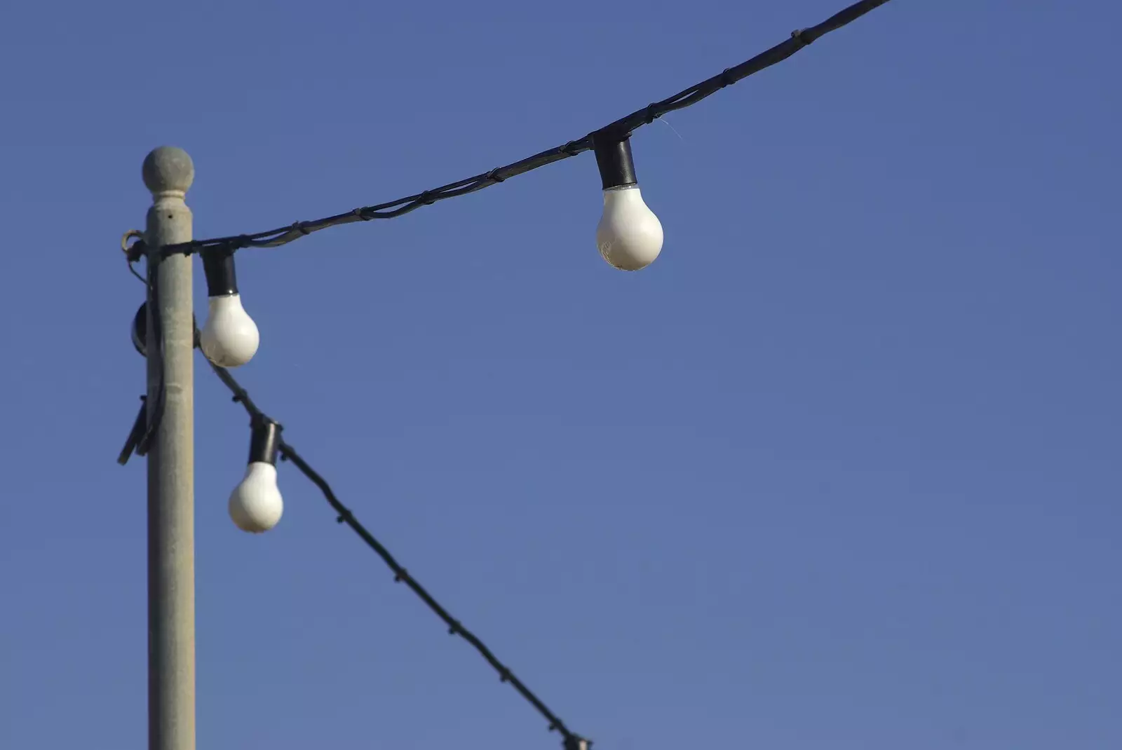 On the pier, lightbulbs on a string, from Coldham's Traffic Light Destruction, and a Trip to the Pier, Cambridge and Southwold - 21st October 2007