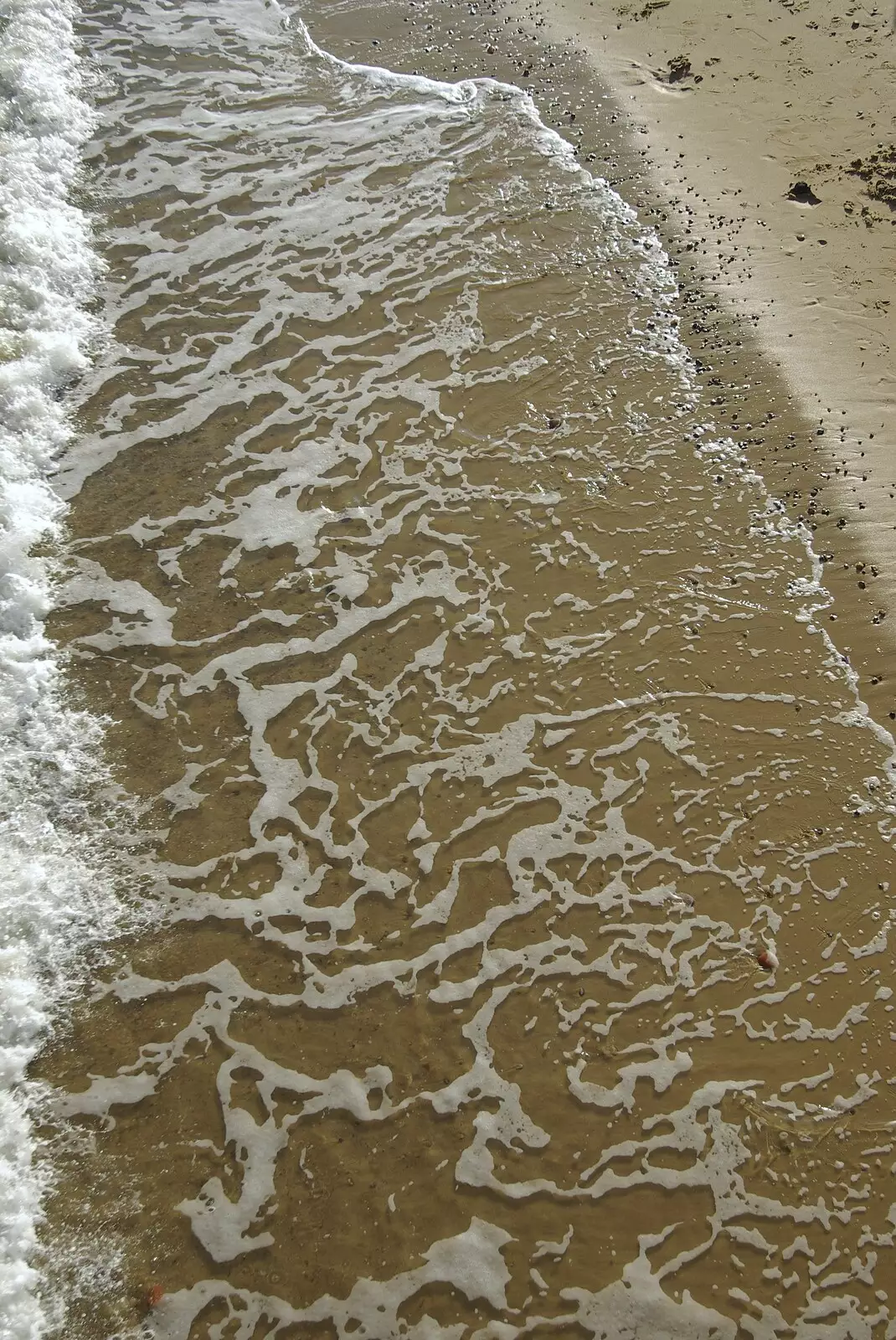 Foam on the clear sea laps at the shoreline, from Coldham's Traffic Light Destruction, and a Trip to the Pier, Cambridge and Southwold - 21st October 2007