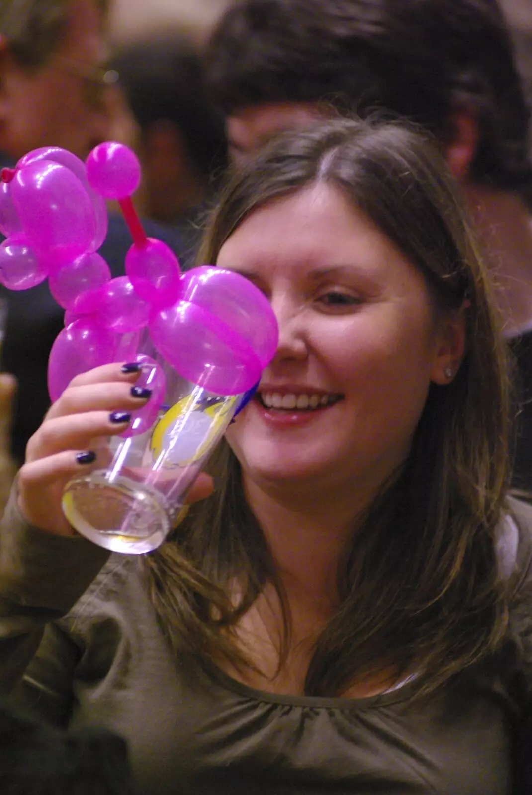 Rachel has her glass pimped out with balloons, from The Brome Swan at the 30th Norwich Beer Festival, Norfolk - 24th October 2007