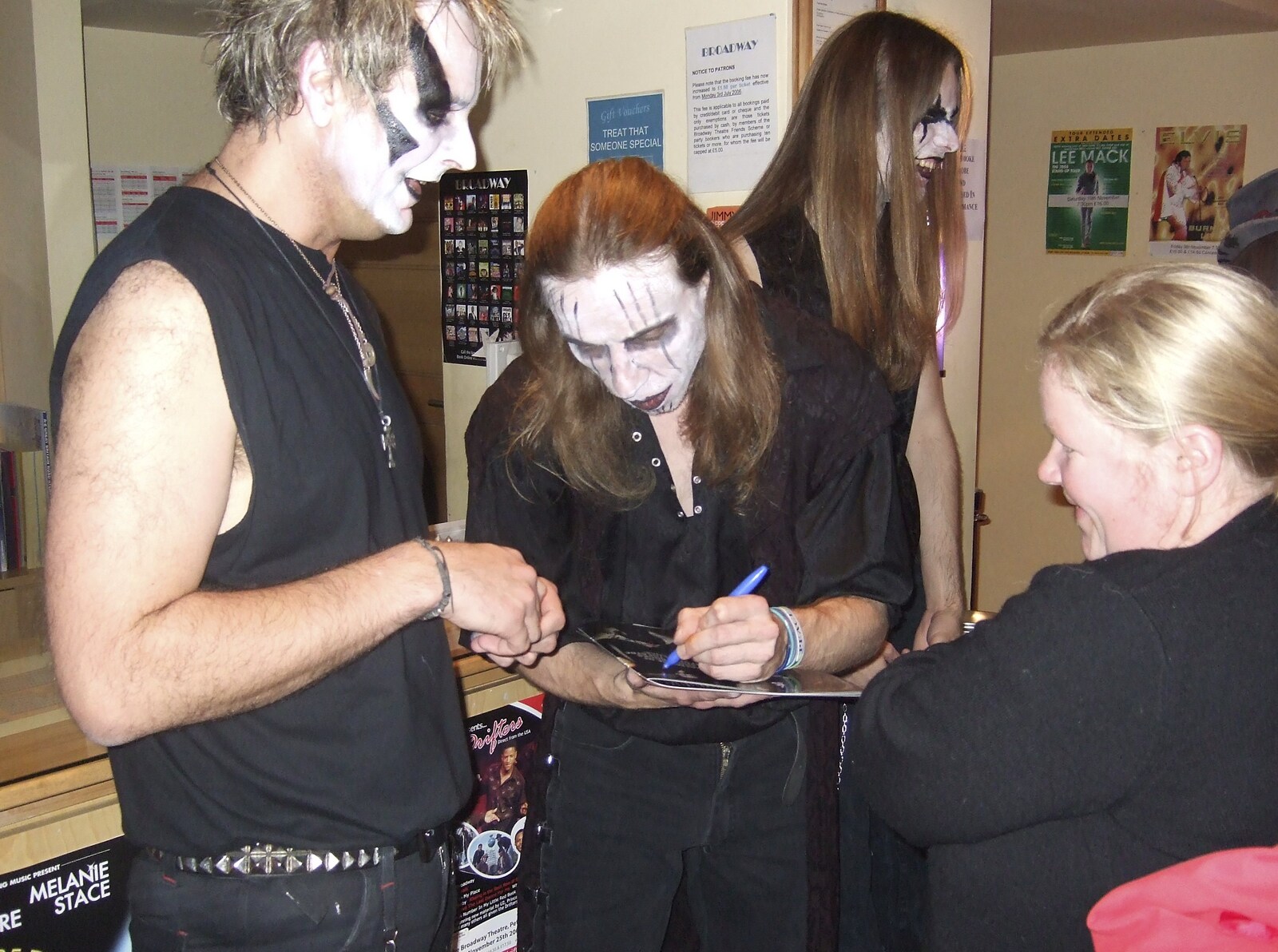 Autographs are signed from Hell Mary and Vampires Rock, Broadway Theatre, Peterborough - 26th October 2007