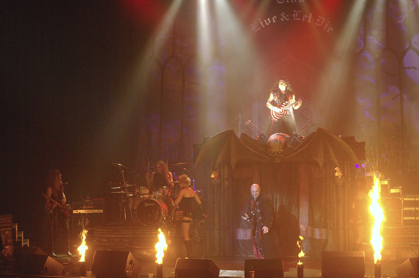 The flames of hell from Hell Mary and Vampires Rock, Broadway Theatre, Peterborough - 26th October 2007