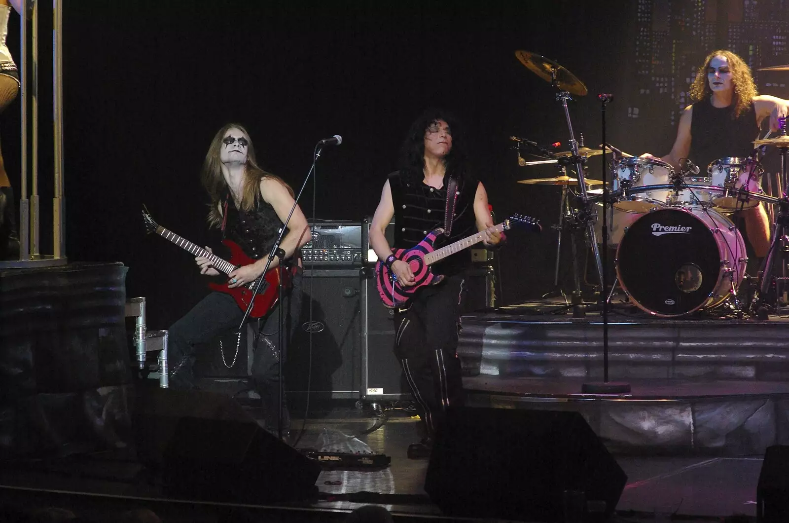 Left- and right-handed guitars, from Hell Mary and Vampires Rock, Broadway Theatre, Peterborough - 26th October 2007