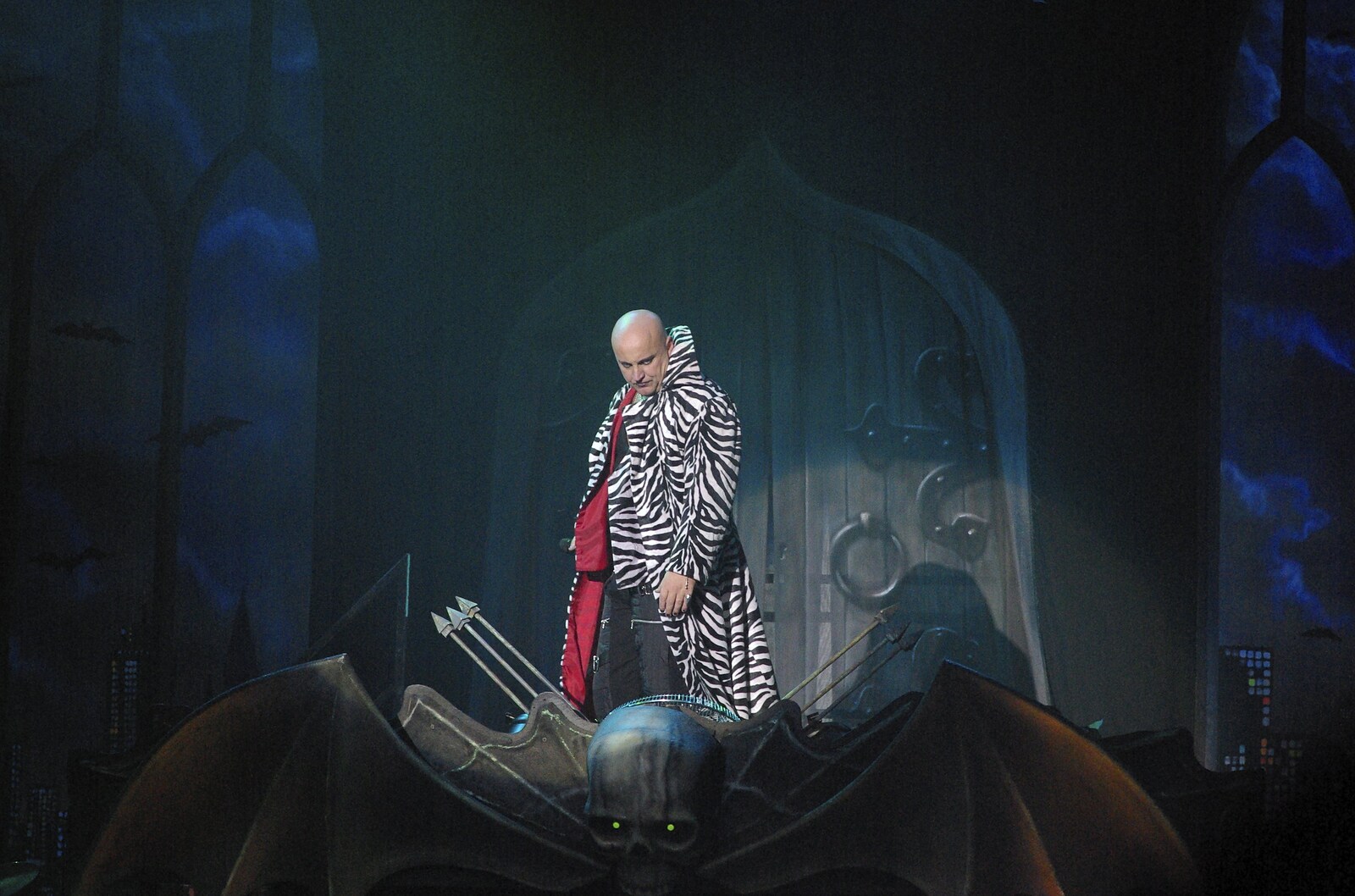 Baron Von Rockula in a zebra-print cloak from Hell Mary and Vampires Rock, Broadway Theatre, Peterborough - 26th October 2007