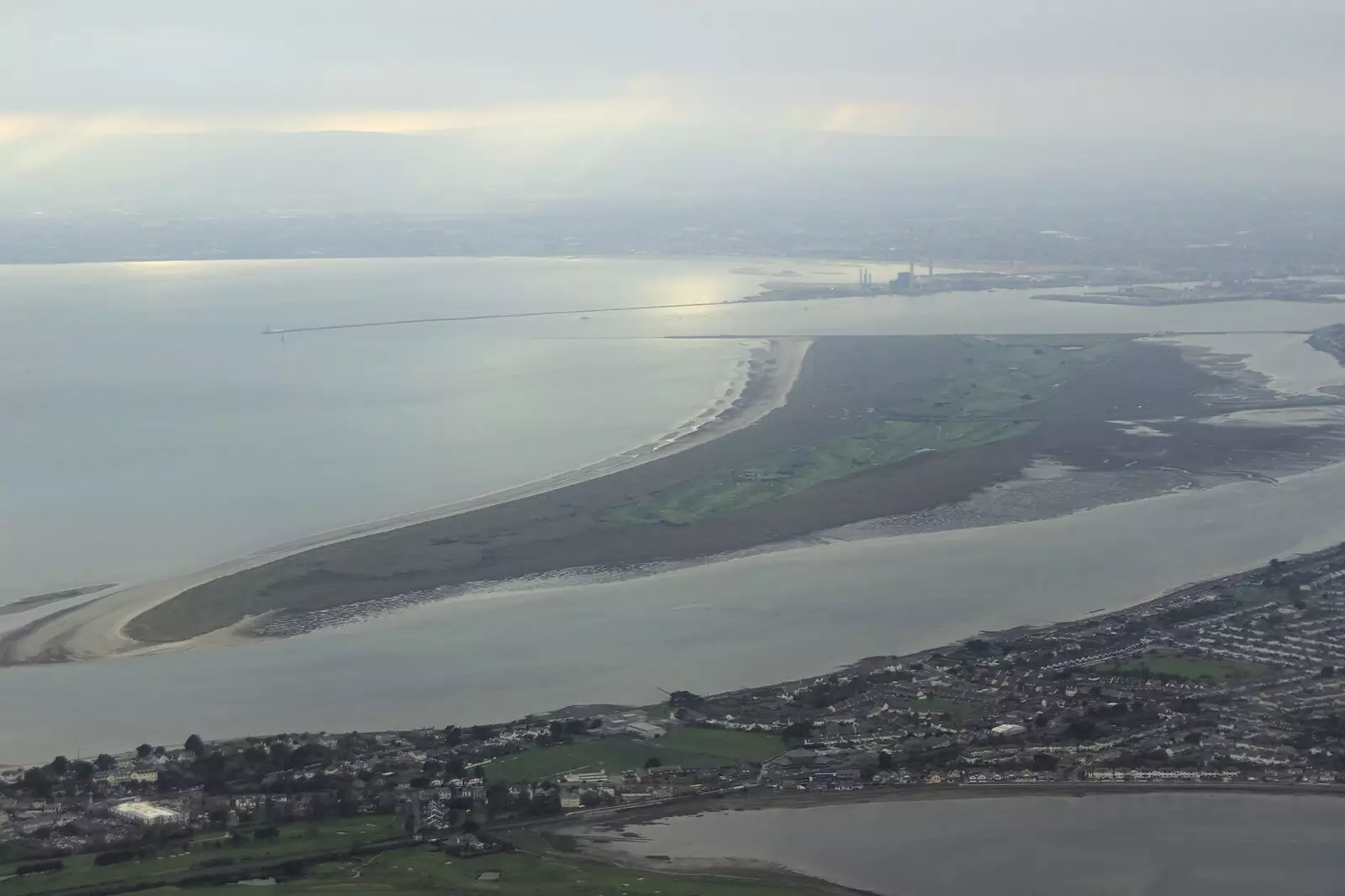 Dublin bay, as the plane comes in to land, from Apple Pressing, and Isobel's 30th in Blackrock, Dublin, Ireland - 2nd November 2007