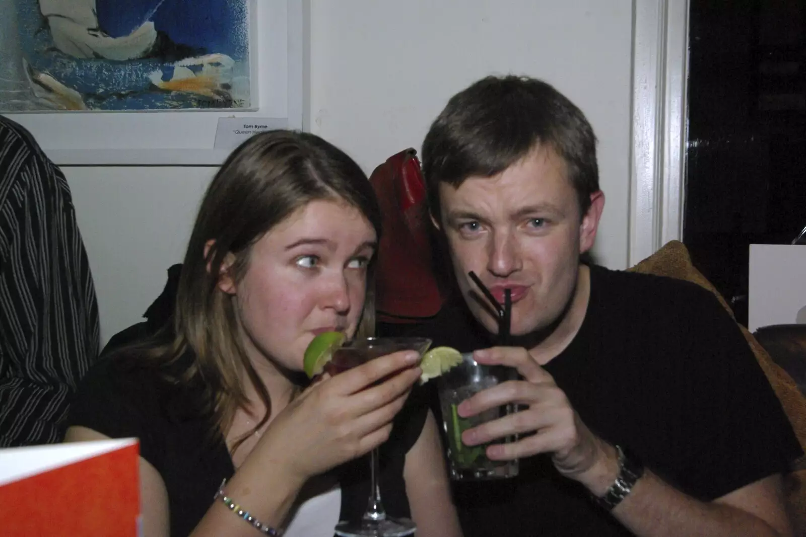 Isobel and Nosher with Mojitos, from Apple Pressing, and Isobel's 30th in Blackrock, Dublin, Ireland - 2nd November 2007