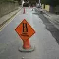 A roadworks sign in the middle of the road, Apple Pressing, and Isobel's 30th in Blackrock, Dublin, Ireland - 2nd November 2007