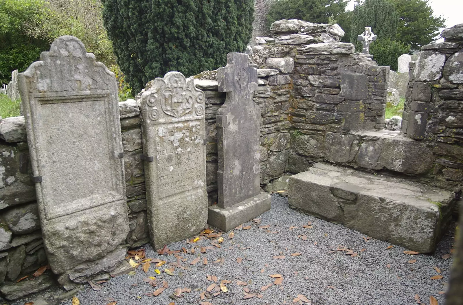 Graves in an old chapel, from Reflections: A Day at Glendalough, County Wicklow, Ireland - 3rd November 2007