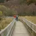 Isobel waves from a boardwalk, Reflections: A Day at Glendalough, County Wicklow, Ireland - 3rd November 2007