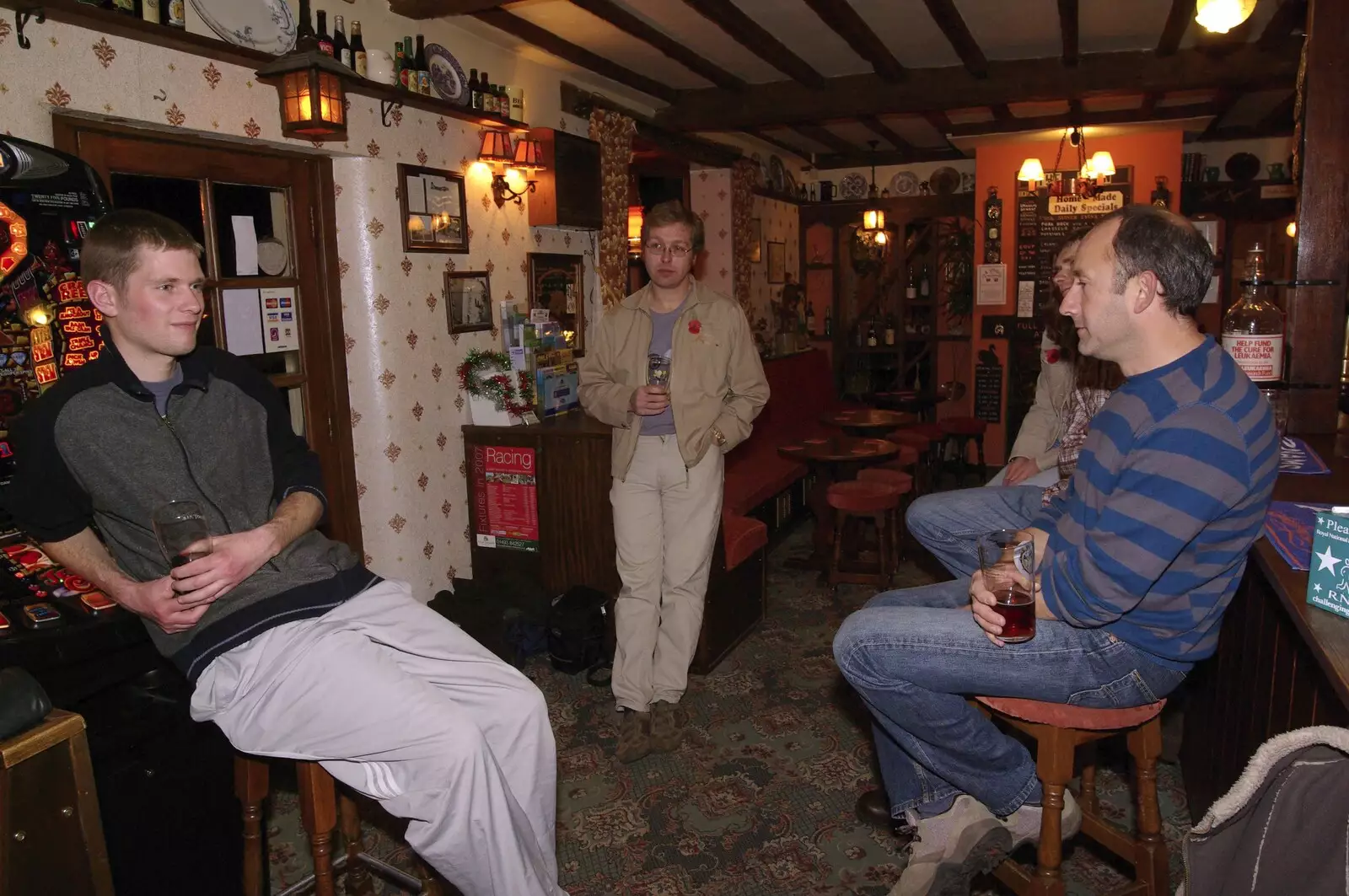 Phil, Marc and DH, from The Boy Phil Leaves, Swan Inn, Brome, Suffolk - 4th November 2007