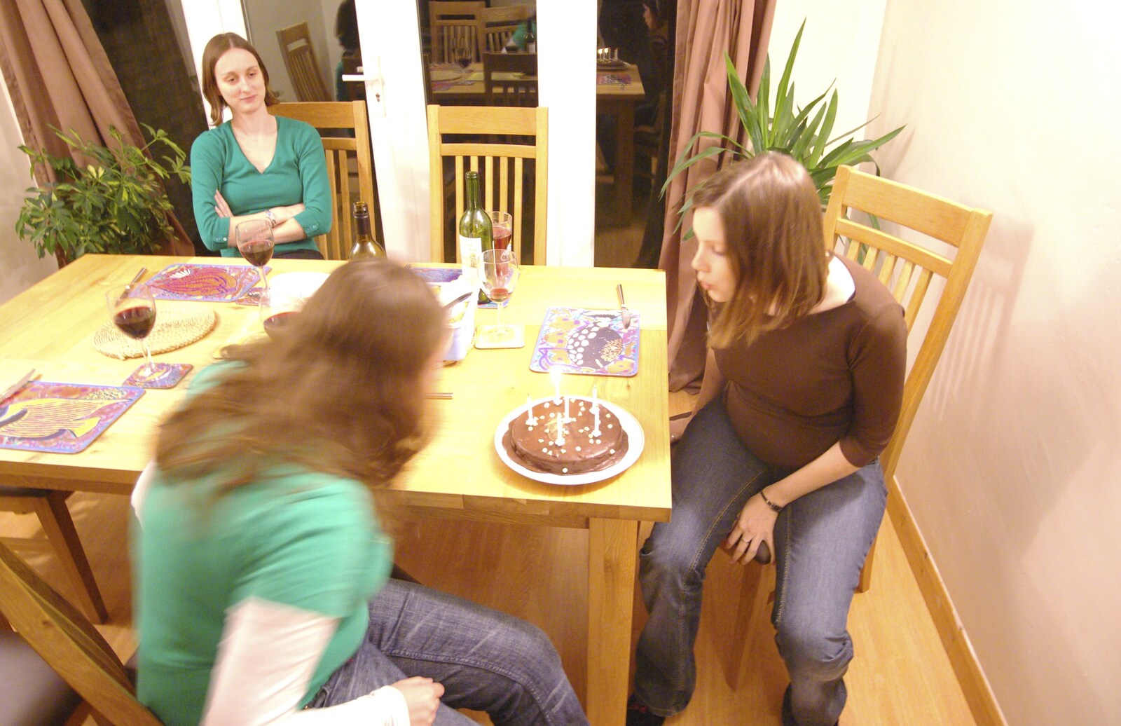 Isobel helps blow the candles out from Fireworks, and Dinner at Caroline and John's, Cambridge - 5th November 2007