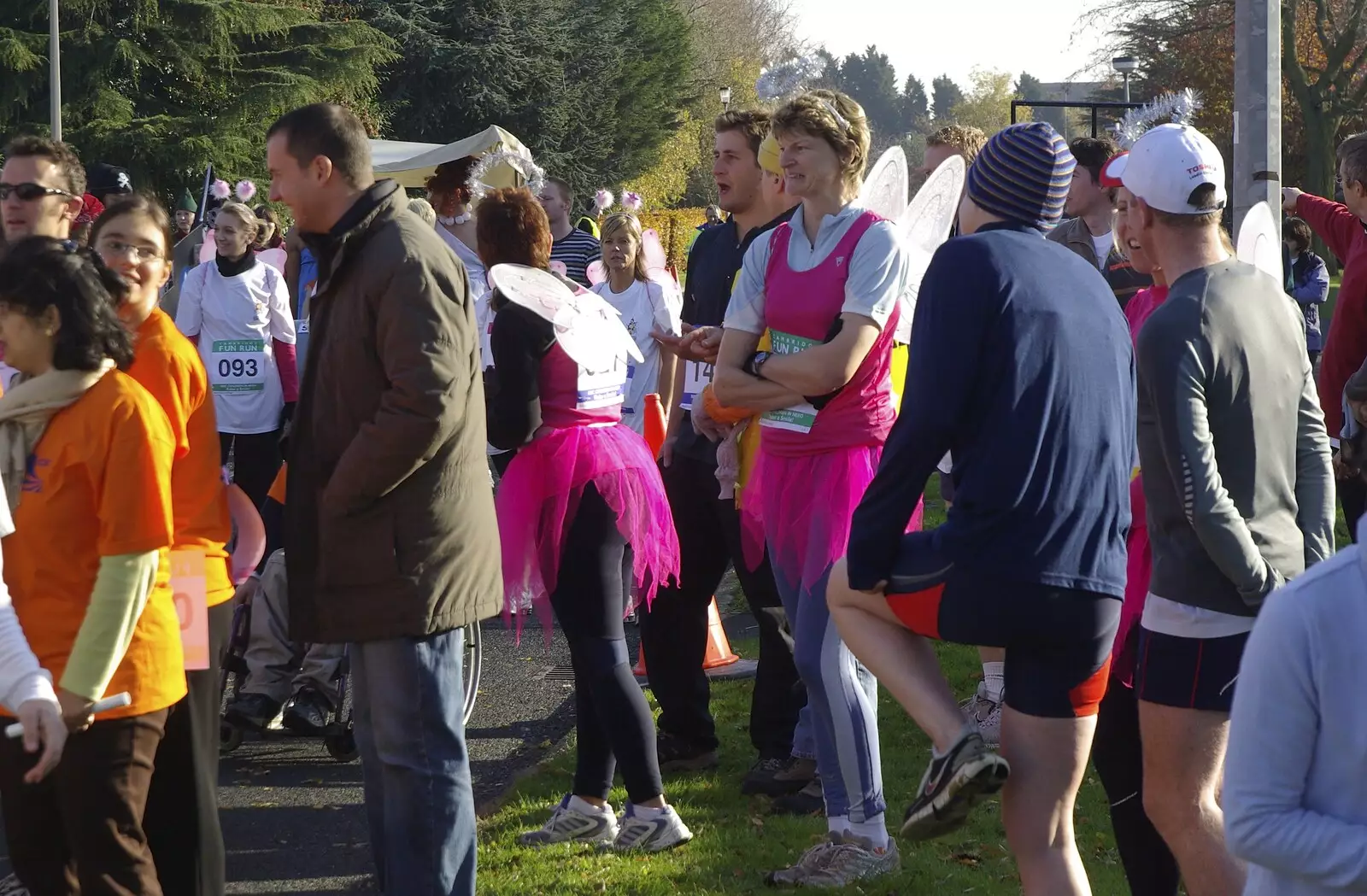 Runners in pink tutus, from Isobel and the Science Park Fun Run, Milton Road, Cambridge - 16th November 2007